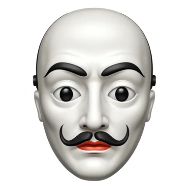 Money Heist, Dali mask (black-white), realistic sticker