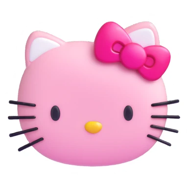 Hello Kitty hair pin, shiny and rounded, cute and expressive sticker