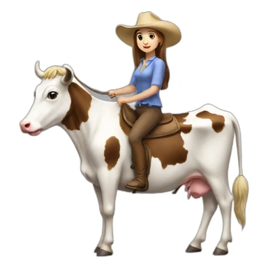 Reverse girl cow rode sticker