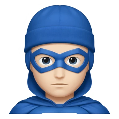 blue super hero with bannie sticker