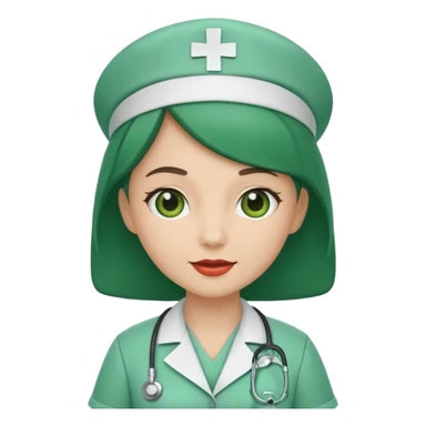 green dressed nurse sticker