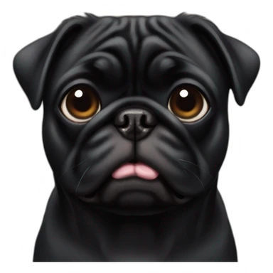 fat black pug sticker