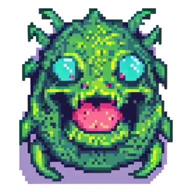 slime monster with a goofy face sticker