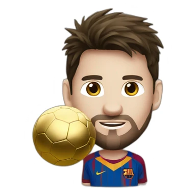 Messi with eight gold ball sticker