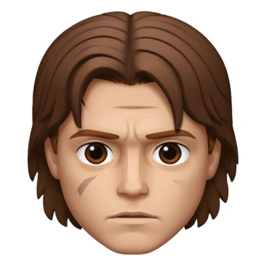 Anakin skywalker with face scar left eye brown hair  sticker