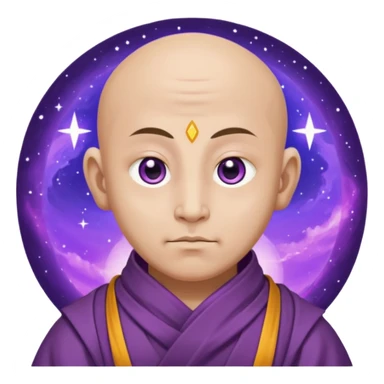  Purple Cosmic/space monk with white eyes sticker