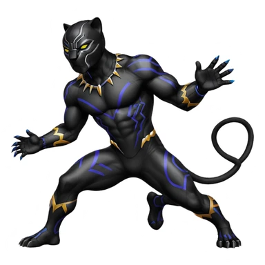 Black panther with colour sticker