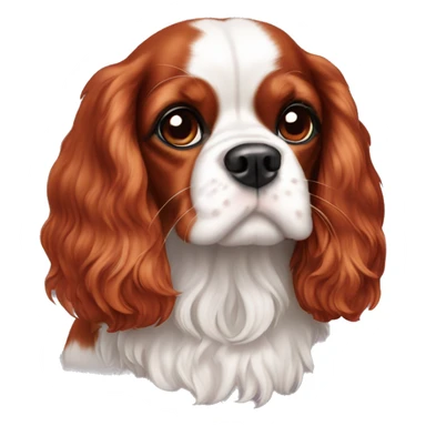 Ruby coloured cavalier King Charles sticker