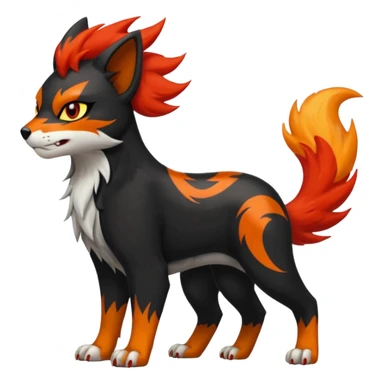 Houndour-Torracat-Fakémon-hybrid-creature (full body)  sticker