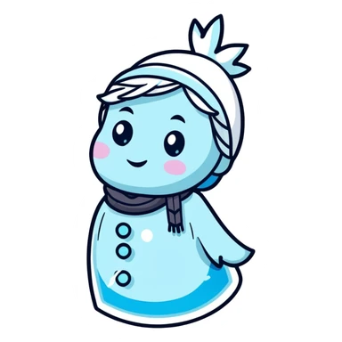shivering character frozen in ice sticker