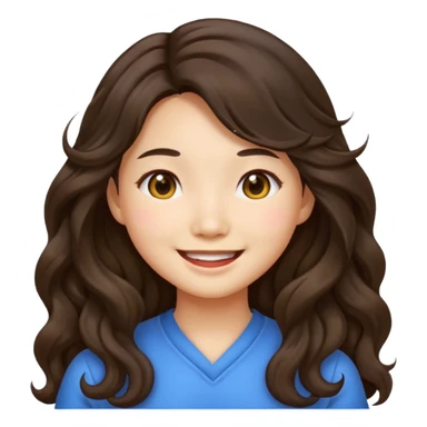 Asian girl with long wavy hair emoji sticker