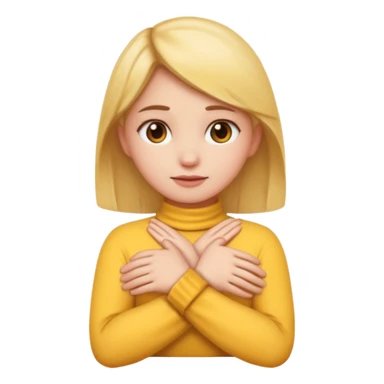 make a girl emoji crossing hands around neck sticker