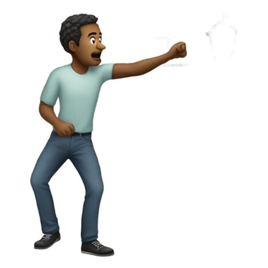 A man point to get out of a house that he is in sticker