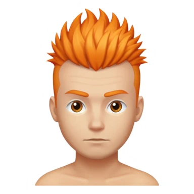 male head with a short light orange mohawk sticker