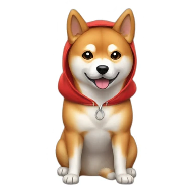 Shiba Inu wearing red hoodie sticker