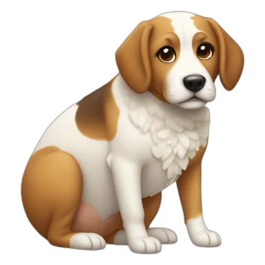 dog rice with heart sticker