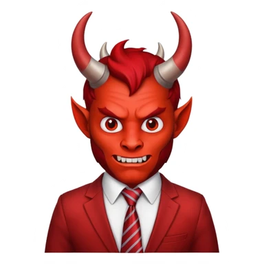 devil with tie sticker
