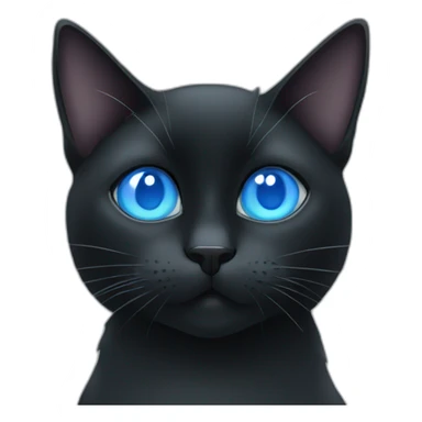 black cat with blue eyes looking at a stock chart sticker