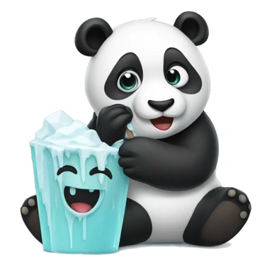 Panda eating ice cre sticker