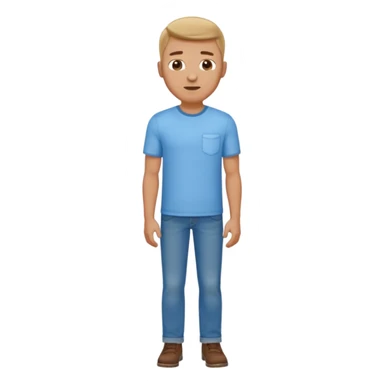 man in shirt with a light blue shirt and blue jeans standing sticker