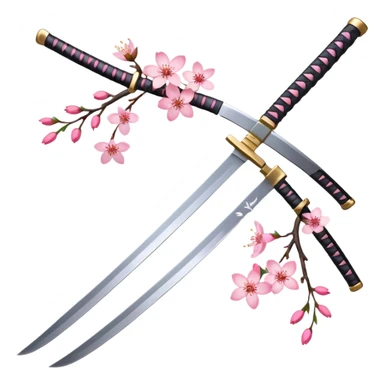 Katana with cherry blossoms  sticker