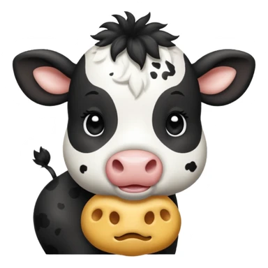 baby black and white cow sticker