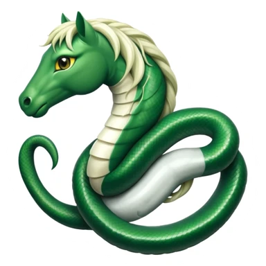 I need a slytherin inspired emoji (like emerald green and snakes) and something with a horse sticker