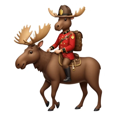 A moose with a mountie on the back sticker