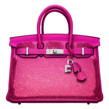 hot pink glittery sparkly diamond Hermes birkin bag sticker
