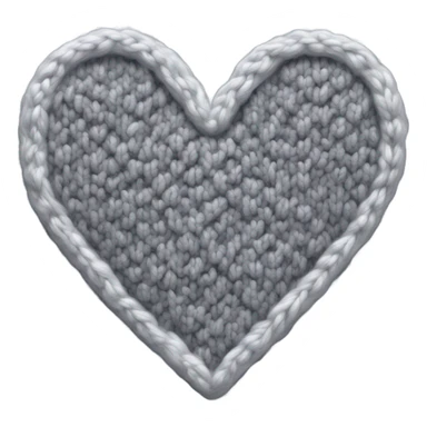 Grey knitted heart sticker