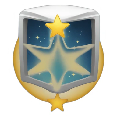 Computer with star around it sticker