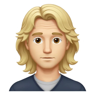 blonde male hair shoulder length wavy blonde with layered cut sticker