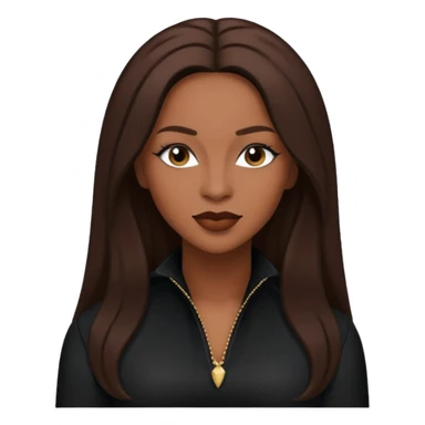 Vesta Williams, R&B Singer with long dark brown hair, black outfit sticker
