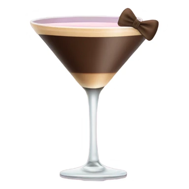 Espresso martini with light pink bow on the bottom of the stem sticker