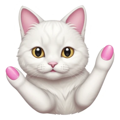 d white cat's hand and toenails sticker