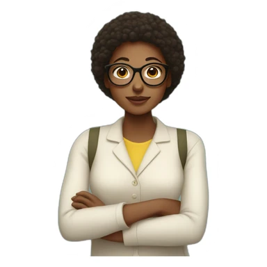 a strong women with round glasses, working with bees sticker