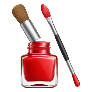 open nail polish bottle with brush inside sticker