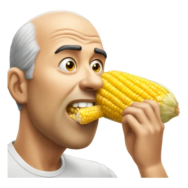 Man licking corn sticker