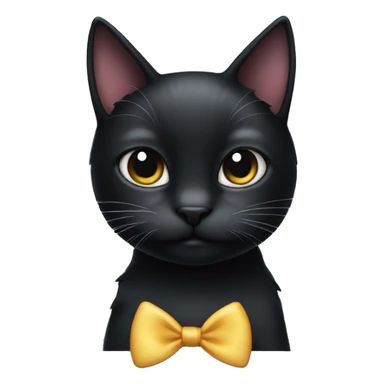 black cat with bow sticker