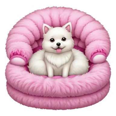 Pink Pet bed fluffy realistic  sticker