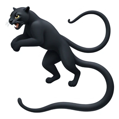 A sleek black puma play with black snake sticker