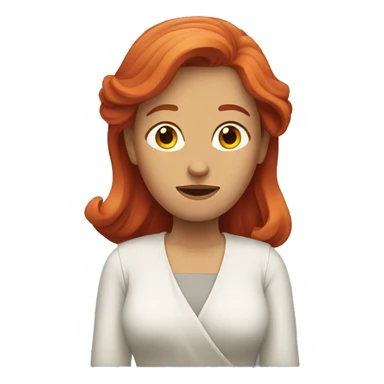 a red haired woman shrug sticker