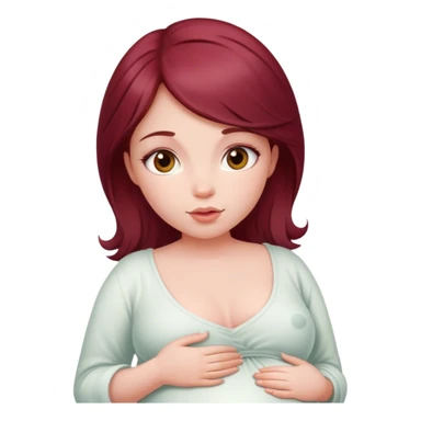 Beautiful burgundy haired pregnant girl sticker
