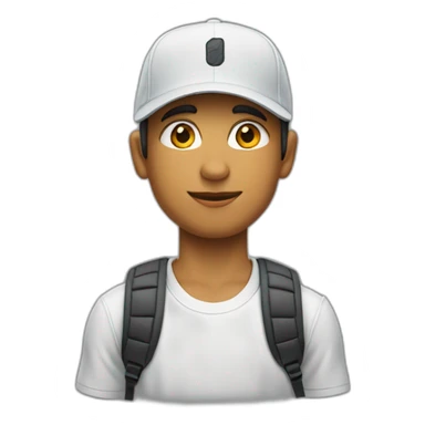 Joven. Moreno, con gorra en su cabeza, Ropa Nike sticker