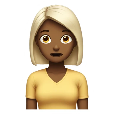 Girl with stress face sticker