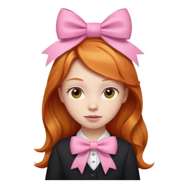 A ginger girl with a pink bow  sticker