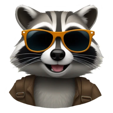 Raccoon with sunglasses sticker