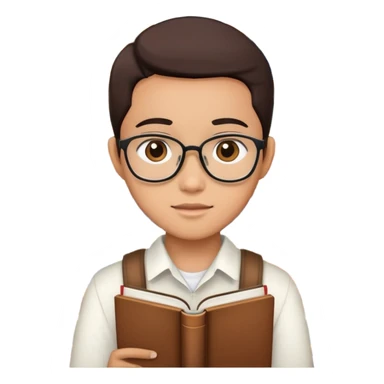 Indonesian student with books studying sticker