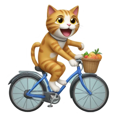 Cat riding a bike sticker