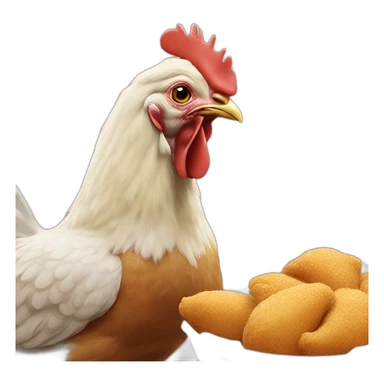 Chicken eating chickfila sticker
